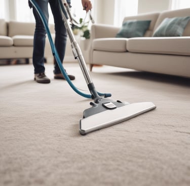 Janitorial staff in uniform sanitizing a commercial restroom with professional equipment.
