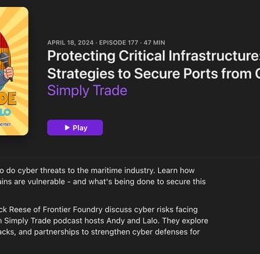Nick's podcast on cybersecurity for ports