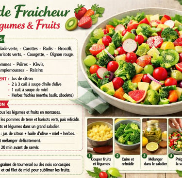 Salade fraicheur légume et fruits