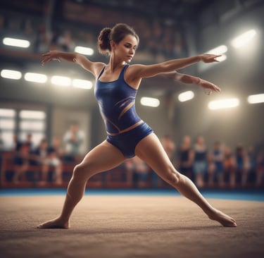 Close-up of a young athlete wearing smart wearable tech, glowing softly with futuristic blue light.