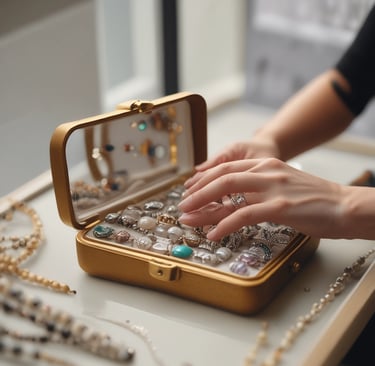 Samples of various bags and luggage displayed on a table showcasing craftsmanship