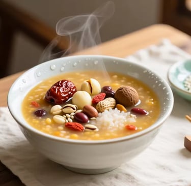 Bol de labazhou, la sopa ritual del Festival Laba en China.