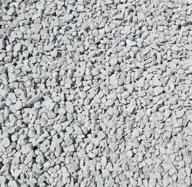 Bulk white crushed stone for delivery in Southern Maryland.