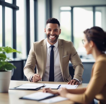 man in office with paperwork