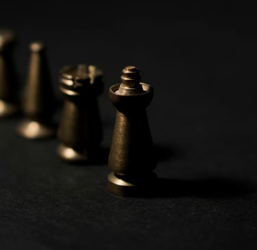 Chess pieces representing disciplined strategic IT operations and executive delivery B2B leadership.