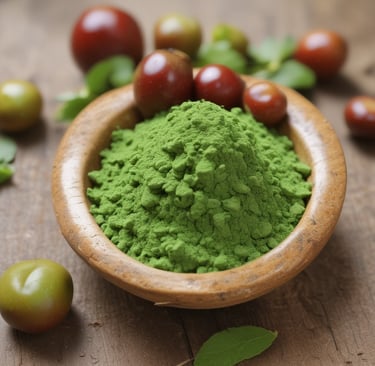 Close-up of organic jujube extract being prepared in glass beakers