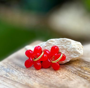 boucles d'oreilles interchangeables fleur