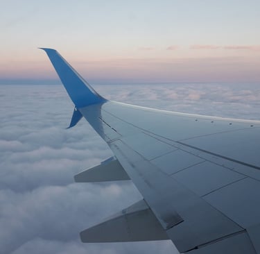 Ala de un avión en vuelo