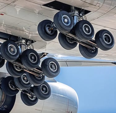 Las ruedas de un avión
