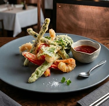 Healthy seafood tempura recipe