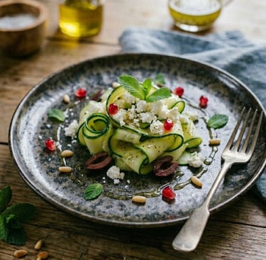 Healthy zucchini salad with feta recipe