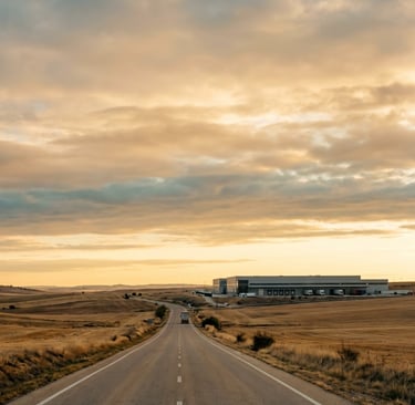 Amanecer sobre el corredor logístico de la A-4 en la Mesa de Ocaña