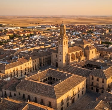 Vista aérea de los pueblos de la comarca de La Mesa de Ocaña