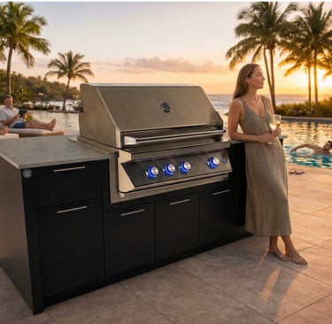 Station Grill TE36 outdoor kitchen kit with 36" Twin Eagles gas grill and Dekton Keon countertop