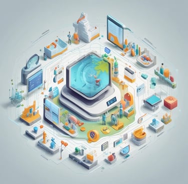 Close-up image of animal feed pellets next to a computer screen displaying formulation software.