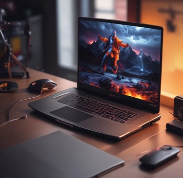 A powerful desktop computer setup with multiple monitors and colorful backlighting.