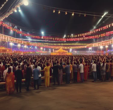 Behind-the-scenes view of event planners coordinating logistics with tech setups