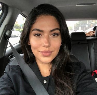 woman wearing black crew-neck shirt