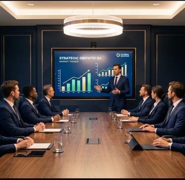 Executive business team discussing about business strategy, leadership and  complexity