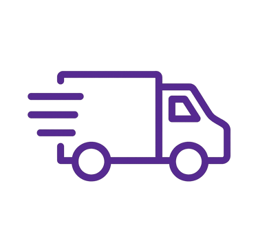 a truck with a purple trucker's logo on it