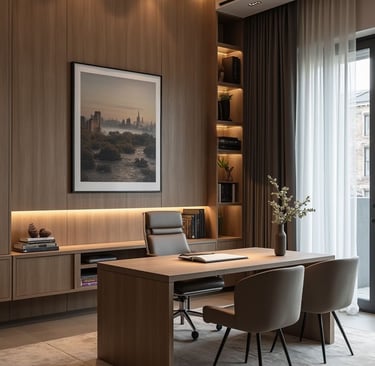 Ofis tasarımı ile planlanan profesyonel çalışma alanı