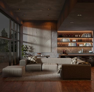 Laminant parke döşemesi yapılan yaşam alanı