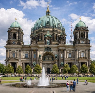 Catedral de Berlín (Berliner Dom) en la Isla de los Museos, con su gran cúpula verde