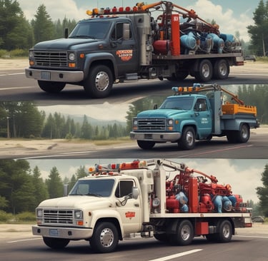 A tow truck driver assisting a stranded car on a roadside in Serbia.