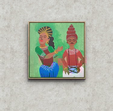 Handmade acrylic painting by Phalguni displayed in modern interior