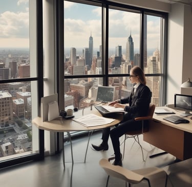 Professional UK accountant meticulously analyzing corporate tax credit documentation and financial r