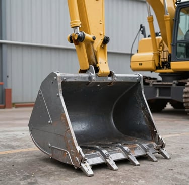 Durable galvanized steel excavator bucket attachment for heavy-duty digging and construction work.
