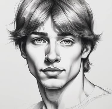 womans face sketch on white paper