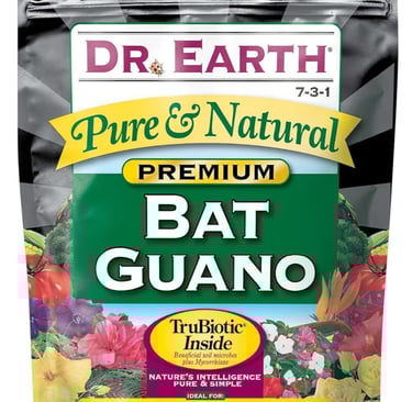 Bat guano used as an organic nutrient amendment for indoor plant soil mixes