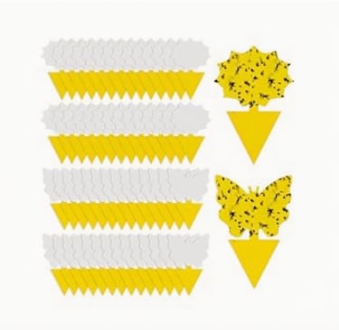 yellow sticky traps for fungus gnats in indoor plant pots — 58 pack
