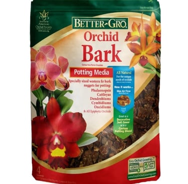 Orchid bark used to create airflow and chunky structure in aroid soil mix