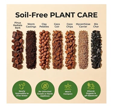 Soilless aroid potting mix for indoor plants designed for airflow drainage reduced fungus gnats