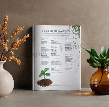 Plant feeding reference from the Quiet at Home plant care binder system explaining plant nutrients