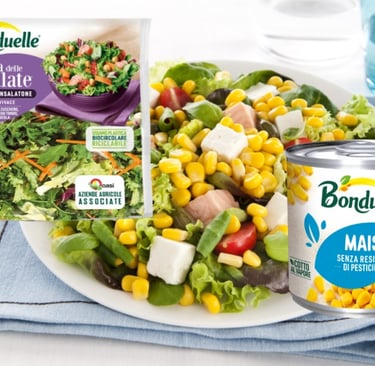 Insalata con mais Bonduelle e prodotti vegetali pronti per un'alimentazione equilibrata