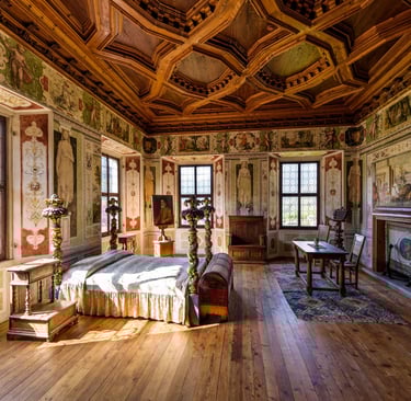 Interni affrescati di Palazzo Vertemate Franchi a Piuro