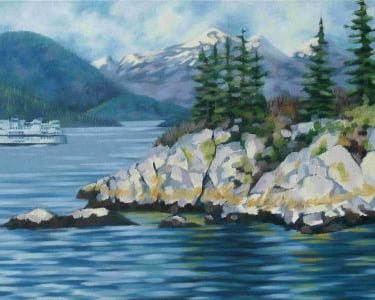 Art, oil painting, Whitecliff Park