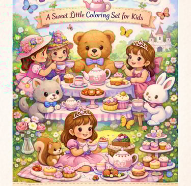 Tea Party Fun! 5 Adorable Tea Party Coloring Pages for Kids.