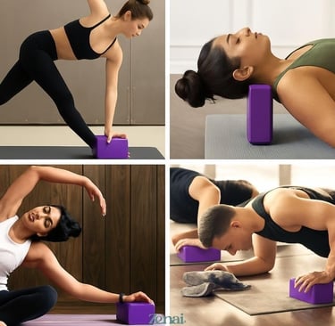 Zenai – Kit 2 Blocos de Yoga – Espuma de Alta Densidade, Antiderrapante, Ergonômico para Yoga.