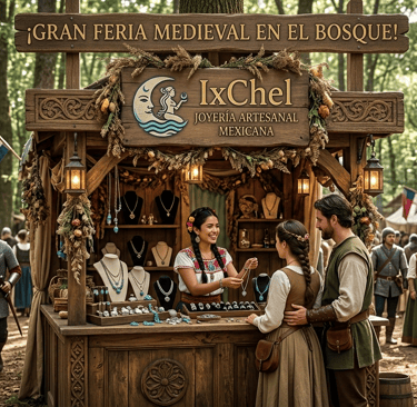 IxChel-Joyera-Artesanal-Mexicana-de-Plata-y-Piedras-Naturales-en-Bazar-Medieval