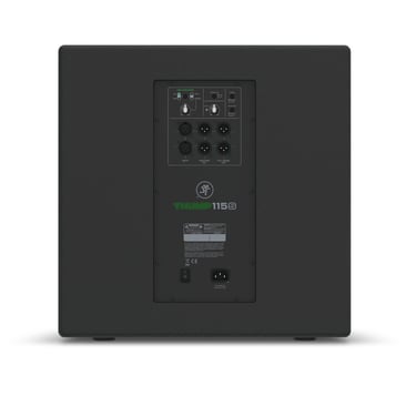 Subwoofer activo Mackie Thump115S visto desde la parte trasera y conexiones