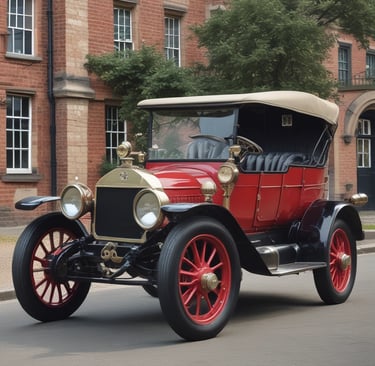 A dynamic shot of a car creator working on a custom build in a gritty garage.