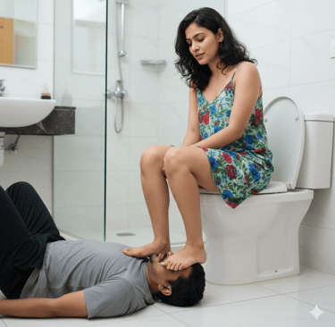 indian mistress feet licking