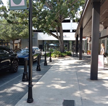 Cast aluminum pole base and street bollards