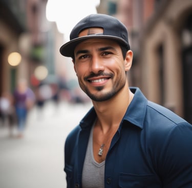 man standing near balcony