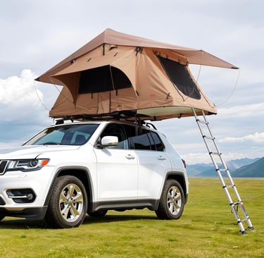 VEVOR Rooftop Tent Hard Shell,Rooftop Tent Hardshell, with Telescopic Ladder Mattress PVC Cover Bag,