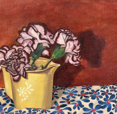 Sunny harvest yellow. Oil on linen. 28 x 36 cm.